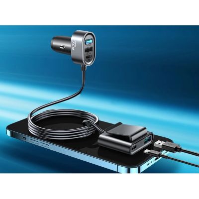 3. Joyroom Autoladegerät 2xPD + 2xQC3.0 72W 1,5m schwarz (JR-CL05)