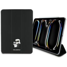 Karl Lagerfeld Saffiano Magnetische Karl & Choupette iPad Pro 11" 2024 Buchcover-Hülle - Schwarz