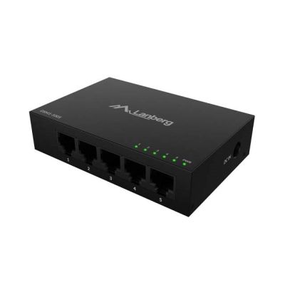 3. LANBERG SWITCH DSM1-1005 5X1GB/S UNMANAGED GIGABIT ETHERNET DESKTOP 12V (METALLGEHÄUSE)
