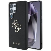 Guess Grained Big 4G Logo Small Classic Logo Hülle für Samsung Galaxy S25 Ultra schwarz