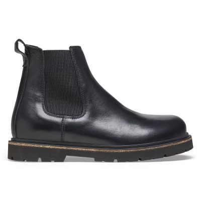 3. Birkenstock Highwood Slip On M LENA Schwarze Herren Chelsea Boots aus echtem Leder (1025764)