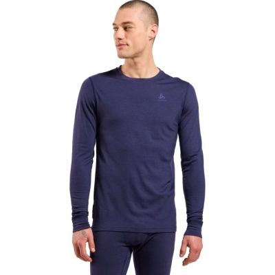Odlo BL TOP Crew Neck L/S MERINO 200 Langarm Thermounterwäsche Gr. M Blau