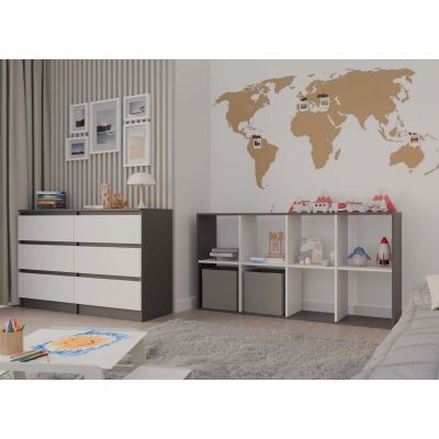 8. MALAX REGALBÖDEN 2X4 ANTHRAZIT/WEISS