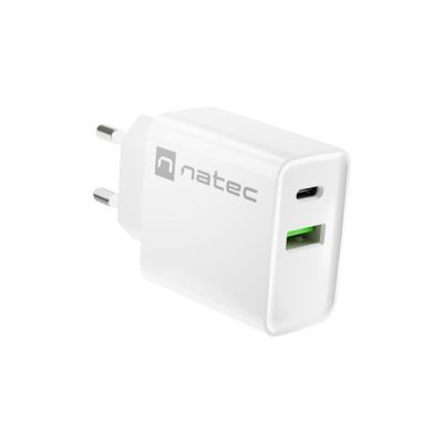 5. NATEC RIBERA USB-A + USB-C 20W POWER DELIVERY WEISSES LADEGERÄT NUC-2061