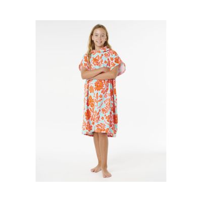 2. RIP CURL Kapuzenhandtuch aus Baumwollmischgewebe – Mädchenponcho, Rot