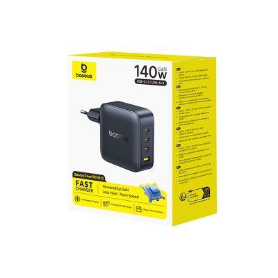 7. Baseus EnerFill FH11 GaN 140W Wandladegerät 3xUSB-C + 1xUSB-A - Schwarz