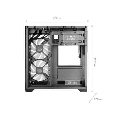 7. TACENS MARS MC-VIEW3 3xARGB USB-C mATX- Gehäuse