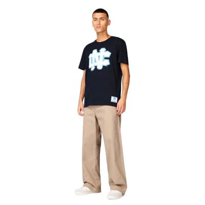 5. Mitchell & Ness NCAA University Of North Carolina Großes Logo-T-Shirt M BMTRINTL1272-UNCNAVY