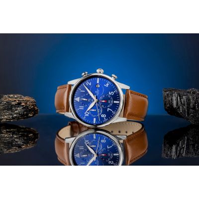 5. Giewont Herrenuhr Chronograph Saphir Braun Blau GW5630-A6