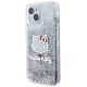 2. Hello Kitty Liquid Glitter Charms Kitty Head Hülle für iPhone 15 – Silber