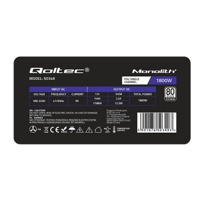 7. QOLTEC PCI-E 1800W Netzteil | 80 PLUS Platin | Gaming Miner