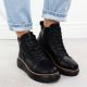 7. Schwarze Damen-Lederstiefeletten mit Keilabsatz Filippo DBT6452