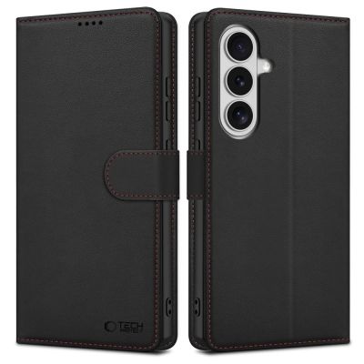 10. Tech-Protect Brieftaschenhülle für Samsung Galaxy S26 – Schwarz und Rot