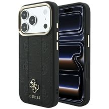 Guess Stripe Peony 4G Logo MagSafe Hülle für iPhone 17 Pro / 18 Pro - Schwarz
