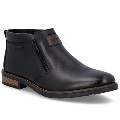 Schwarze Herren-Ankle-Boots aus Leder mit Reißverschluss, Rieker 14656-00