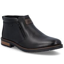 Schwarze Herren-Ankle-Boots aus Leder mit Reißverschluss, Rieker 14656-00