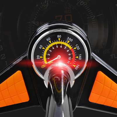 5. Rockbros GP6532B Standpumpe mit Manometer – Schwarz und Orange