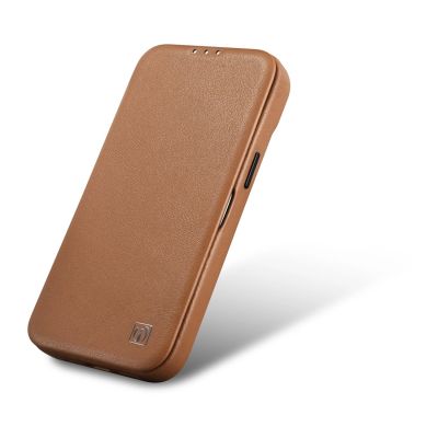 8. iCarer CE Premium Leather Folio Case iPhone 14 Pro Magnetic Flip Leather Folio Case MagSafe braun (WMI14220714-BN)