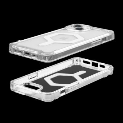 3. UAG Plyo MagSafe Hülle für iPhone 15 Plus – transparent und weiß