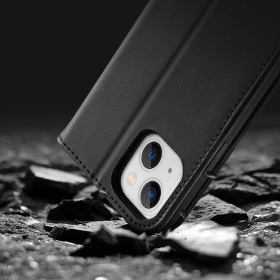 19. Dux Ducis Hivo echt Leder booktype case schutzhülle aufklappbare hülle für iPhone 14 Plus schwarz