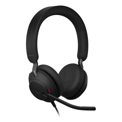 Jabra Evolve2 40 SE Headset mit Kabel und Kopfbügel, Anruf-/Musikfunktion, USB Typ-C/USB Typ-A, Schwarz