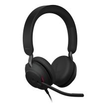 Jabra Evolve2 40 SE Headset mit Kabel und Kopfbügel, Anruf-/Musikfunktion, USB Typ-C/USB Typ-A, Schwarz