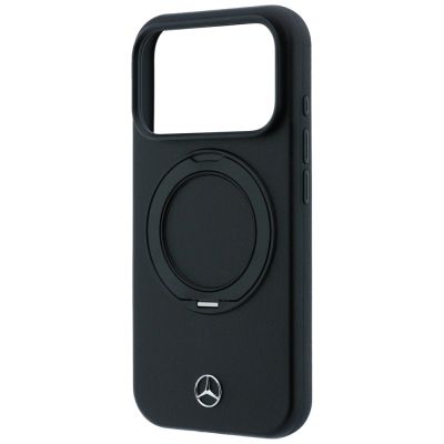 6. Mercedes Lederhülle mit Ringständer und MagSafe-Funktion für iPhone 18 Pro / 17 Pro – Schwarz