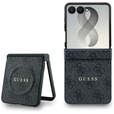 Guess 4G Classic MagSafe Hülle für Samsung Galaxy Z Flip 8 - Schwarz