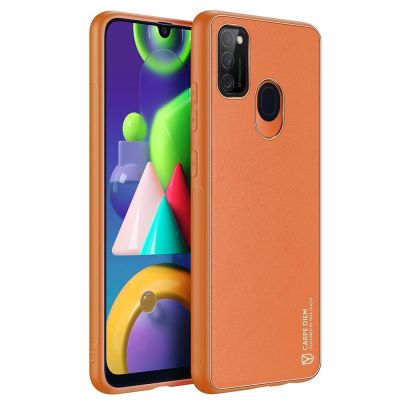 3. Dux Ducis Yolo elegantes Cover aus ökologischem Leder für Samsung Galaxy M30s orange