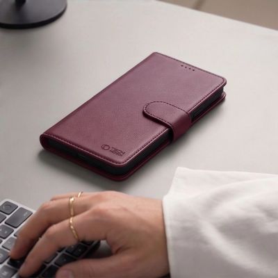 7. Tech-Protect Wallet MagSafe Hülle für iPhone 17 Pro Max / 18 Pro Max - bordeauxrot