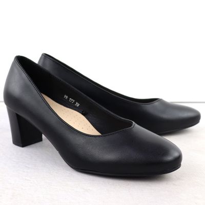 5. Schwarze Damen-Pumps mit niedrigem Absatz, Sergio Leone PB177
