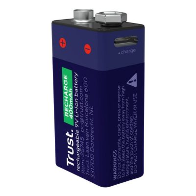 6. TRUST 9V-Batterie, aufladbar über USB-C