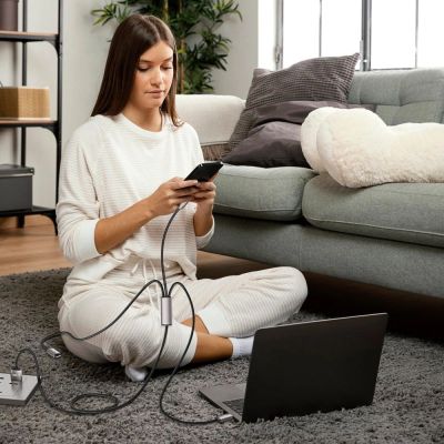 3. Tech-Protect UltraBoost 3in1 USB-A – Lightning /USB-C/Micro-USB 3,5A Kabel 1 m – Grau