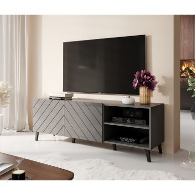 7. ABETO TV-Schrank 150x42x52 Graphit/Glanzgraphit