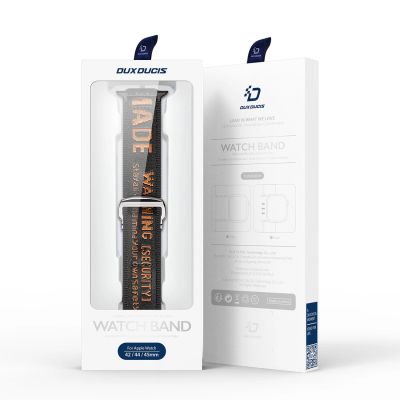 5. Dux Ducis Strap (Outdoor-Version) Apple Watch Ultra Strap, SE, 9, 8, 7, 6, 5, 4, 3, 2, 1 (49, 45, 44, 42 mm) Nylonband-Armband Schwarz und Orange