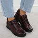 7. Bordeauxfarbene Damen-Lederschuhe mit Keilabsatz Vinceza 39964