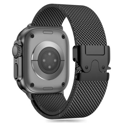 2. Tech-Protect Milano-Armband für Apple Watch 6/7/8/9/10/SE/Ultra 1/2 (44/45/46/49 mm) – Schwarz