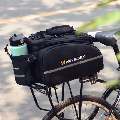19. Wozinsky große Fahrradgepäckträgertasche 35l + Regenschutz schwarz (WBB19BK)