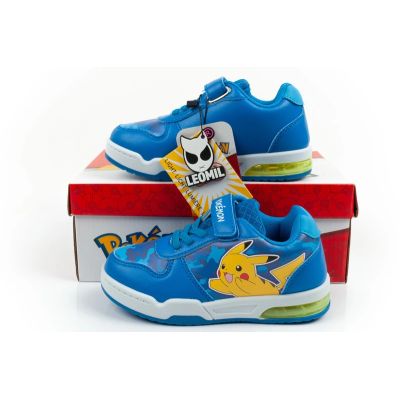 10. Leomil Kinder-Sportschuhe Pokémon-Sneaker, leicht, mit Klettverschluss, blaue LED-Beleuchtung