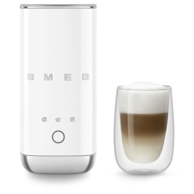 19. Smeg MFF02WHEU Milchaufschäumer Weiß im Stil der 50er Jahre (Milcherwärmung, Heiß- und Kaltaufschäumen)