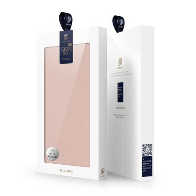 7. Dux Ducis Skin Pro Hülle für iPhone 16 Pro Max mit Klappe und Kartenfach – Pink