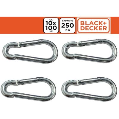 10. Stahlkarabiner, 4-teilig, Black + Decker