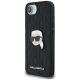 2. Karl Lagerfeld iPhone 16e Hülle mit Monogramm-Karl-Kopf-Anstecker - Schwarz
