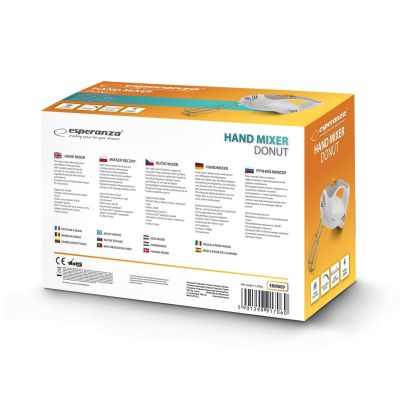 13. Esperanza Donut EKM009 Handmixer (250W; weiß)
