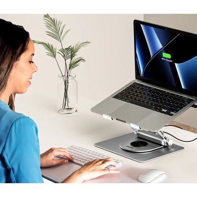 3. UNITEK Laptopständer + USB-C-Hub, HDMI 1.4, 4K, PD 100W