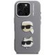3. Karl Lagerfeld FW Grained Karl & Choupette Heads Pins Hülle für iPhone 16 Pro Max - Grau