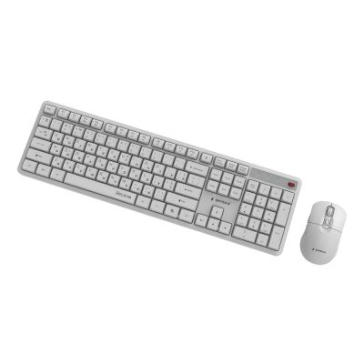 4. GEMBIRD Kabelloses Tastatur- und Maus-Set Silent Key Pro Business, Weiß, Russisches Layout