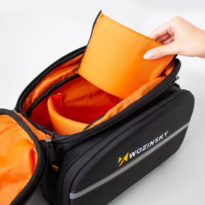 24. Wozinsky große Fahrradgepäckträgertasche 35l + Regenschutz schwarz (WBB19BK)
