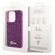 8. Guess Disco Metal Script Hülle für iPhone 15 Pro – Rosa