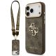 Guess 4G Big 4G Classic Logo Big Strap Metal Buttons Hülle für iPhone 18 Pro / 17 Pro – braun